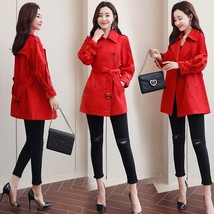2020 spring new Korean women&#39;s lapel long sleeve double-breasted solid color loo - £22.80 GBP