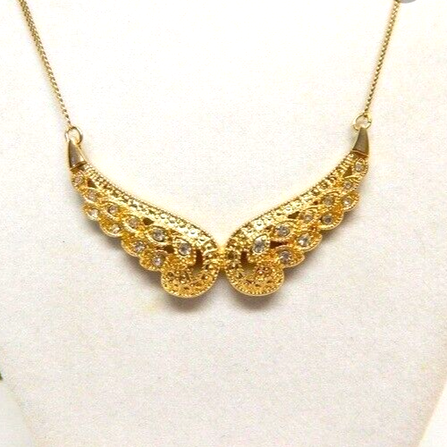 Primary image for AVON HEAVENLY ANGEL WINGS NECKLACE (GOLDTONE) ~ NEW SEALED!!!