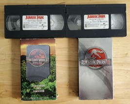 Lot of 3 Jurassic Park Trilogy 1 2 3 Lost World VHS Tapes Horror Jeff Goldblum - £7.83 GBP