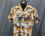 Vitnage Hawaiian Shirt - Brown and Grey Island Pattern Kole Kole - Men&#39;s... - £43.00 GBP