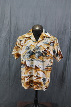 Vitnage Hawaiian Shirt - Brown and Grey Island Pattern Kole Kole - Men&#39;s... - £43.97 GBP
