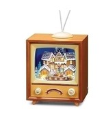10&quot;H LIGHTED MUSICAL TV TOWN SCENE; ROTATION; GINGERBREAD - $243.65 CAD