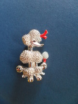 Vintage / Antique Brooch Pin 1x1 in cute silvertone poodle dog - £7.07 GBP