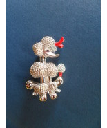 Vintage / Antique Brooch Pin 1x1 in cute silvertone poodle dog - £7.13 GBP