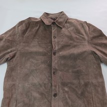 Pronto Uomo Leather Jacket Men's XL Suede Brown Button Up Sport Coat Genuine image 9