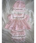 Vintage Alexis size 0-6 months pink rosette lace ruffle butt bloomers bo... - £23.38 GBP