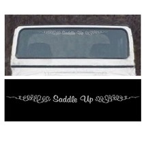 Windshield Decal SADDLE UP Barb Wire 4x4 Fits Wrangler stable truck V - £12.73 GBP