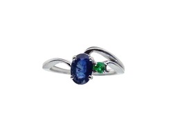 925 Silber Saphir Versprechen Ring Natürlicher Saphir Smaragd Jubiläum - £40.87 GBP