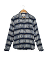 Lucky Brand Shirt Mens Medium Blue Gray Classic Fit Aztec Western Navajo... - $40.60 CAD