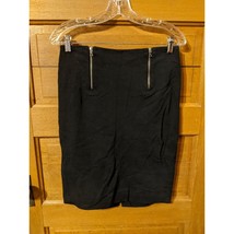 Magaschoni Straight Skirt Size Small Black Pencil Zippers Silk Blend - £15.96 GBP