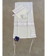 Talit Set Viscose Circles Pastel Colors 18 Inches X 72 Inches , Made in ... - $272.25
