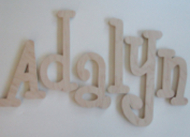 Unfinished Wooden Letters,4&quot;,5&quot;,6&quot;,7&quot; 8&quot;,9&quot; Unpainted Wooden Letters, Wo... - $3.25