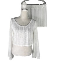 Becotal Swim Coverup Set White Crochet XL Vacation Cruise New - $33.88 CAD