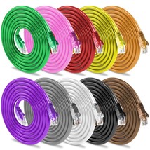 Cat6 Ethernet Cable For Gaming 25Ft Multicolored Lan Network Patch Cord, High Sp - £64.71 GBP