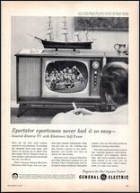 1957 General Electric TV (Television) with Electronic Self Tuner PRINT A... - $87.98 MXN