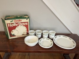 Corelle HOLLY DAYS Christmas Holiday 16 Pieces Plates Dinnerware Vintage 80s - £50.54 GBP
