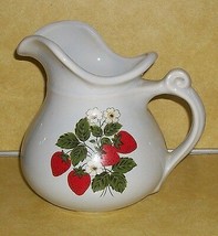 Vtg Mccoy Strawberry Berry Blossom Water Tea Pitcher Pottery Late Century Modern - £15.88 GBP