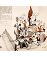 1971 Huehnergarth Art Tennis Satire Sports Sports Illustrated Page Cut D... - $367.78 MXN