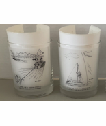 Bill Davey Lot of 2 Boating Lowball Drinking Bar Novelty Glasses MCM Vin... - $27.99 CAD