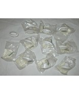 10 Vtg/New Amerock White Porcelain Silver Line Oval Drawer Cabinet Pull ... - $14.76 CAD