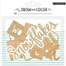Snow And Cocoa Collection Die Cut Cardstock Pieces Phrases - £14.16 GBP