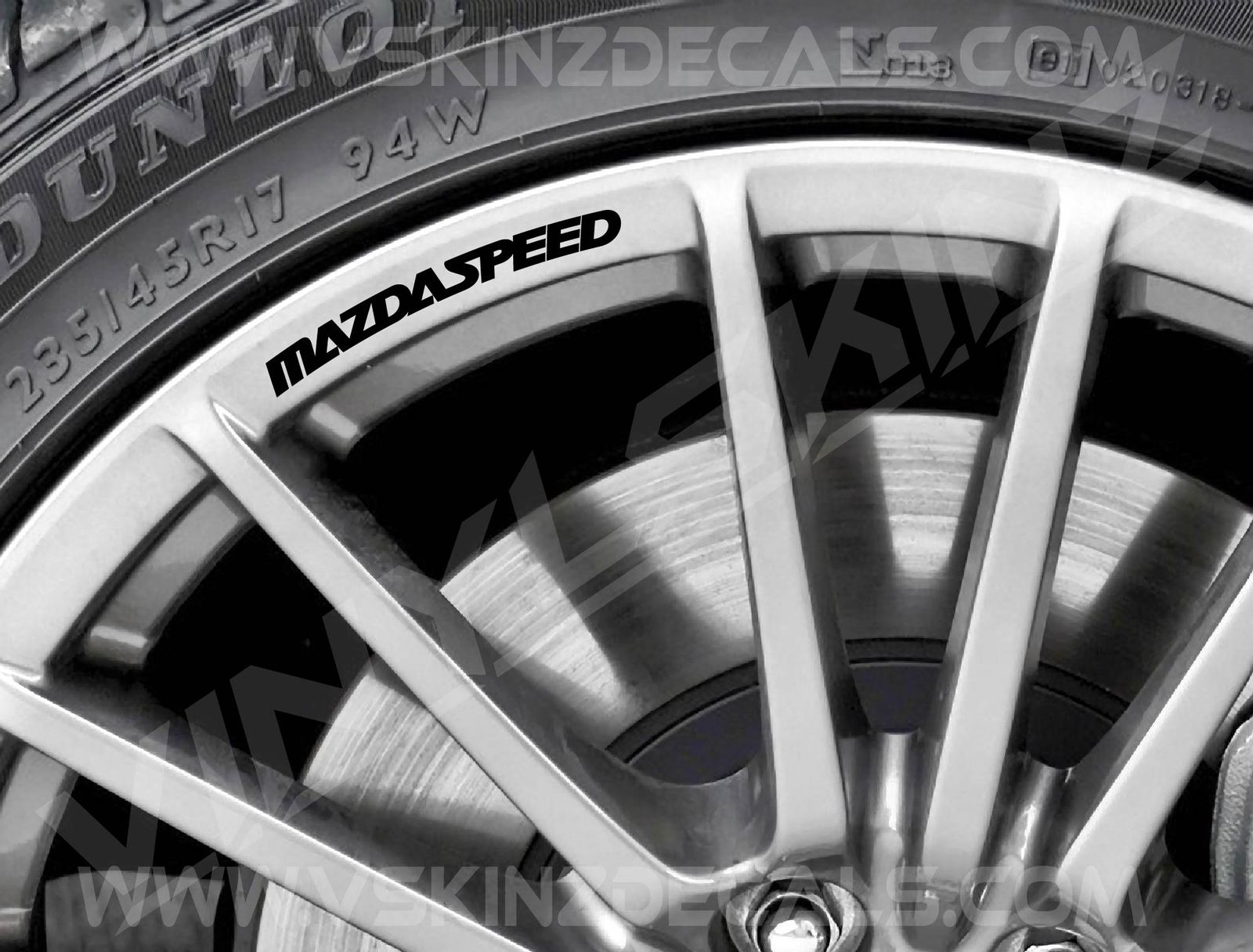 MazdaSpeed Logo Wheel Rim Decals Kit Stickers Premium Quality 5 Colors MPS MX5