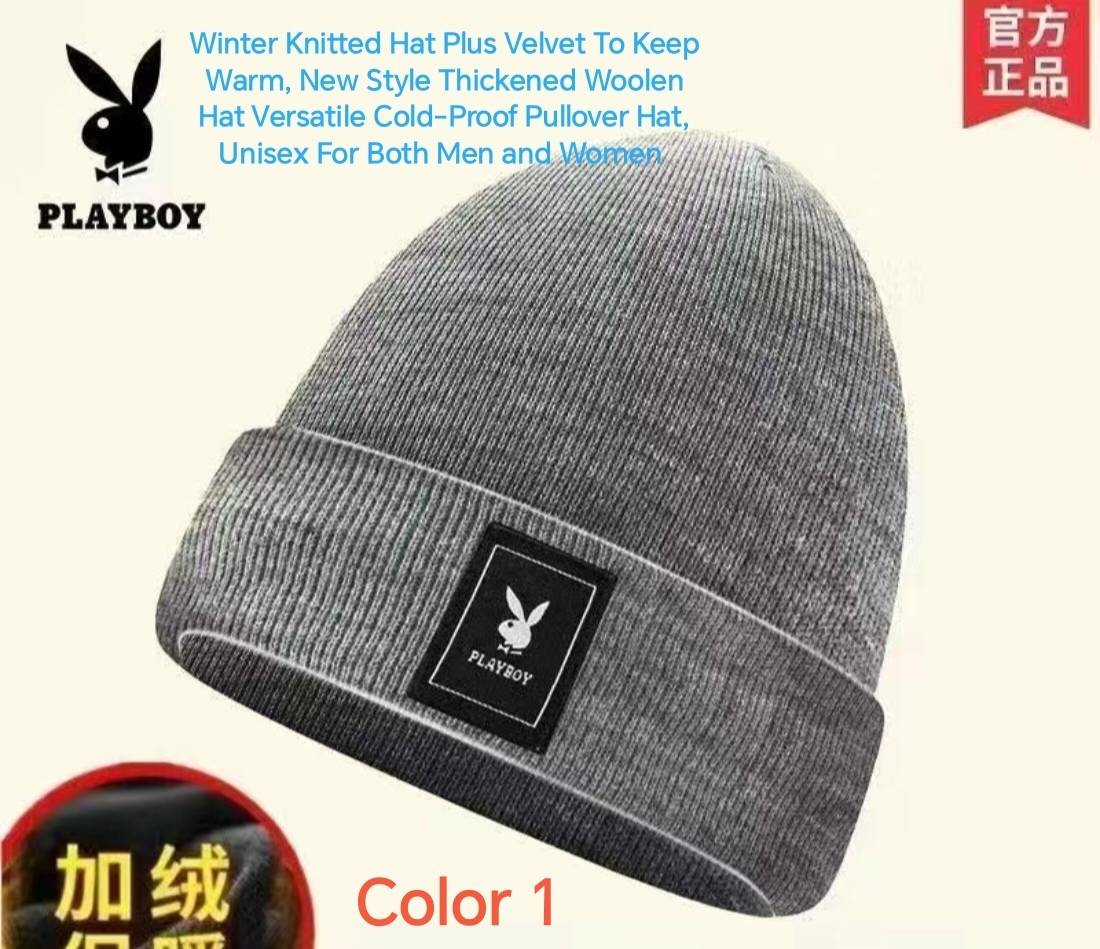 Winter Knitted Hat Plus Velvet, Unisex For Both Men and Women - $49.00