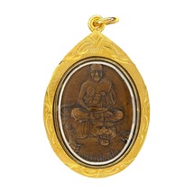 LP Pern Wat Bang Phra Famous Monk Talisman Thai Amulet Magic Pendant Gold Case - £15.97 GBP