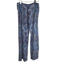 In Bloom By Yon Quil Pajama Pants S Womens Blue Paisley Print Pull On Wide Leg - £13.14 GBP