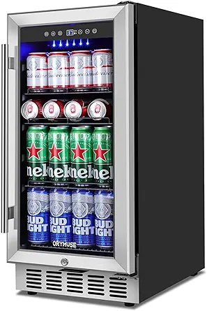 15&#39;&#39; Beverage Refrigerator - 126 Can Under Counter Fridge With Lock &amp; Gl... - $741.99
