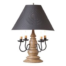 Harrison wood Lamp in Americana Pearwood with Textured Black Tin Shade - £364.13 GBP