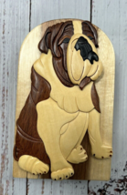 Wood Bulldog Puzzle Trinket Box By Carver Dan&#39;s Dog Lover Jewelry Box Gift - £14.37 GBP