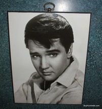 Elvis Presley Vtg Wood Plaque Folk Art 7x9 Lacquered Wall Picture Collectible! - £9.11 GBP