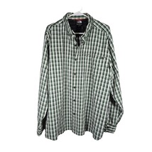 The North Face Men&#39;s XL Button Down Shirt Green Black White Plaid - $26.18