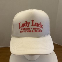 Vtg Lady Luck Casino Hat Rhythm &amp; Blues Las Vegas Mesh Cap Hat Trucker R... - £10.54 GBP