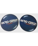 Micro Center Blue Round Mouse Pad 8 1/2&quot; Padded Computer Store Set of 2 - £4.39 GBP