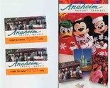 Anaheim Resort Travel Brochure &amp; 2 Tickets 2003 Disneyland Universal Stu... - $17.82