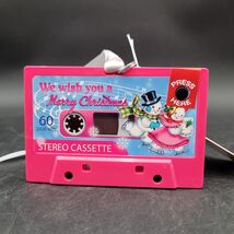 Mr. Christmas Retro Musical Cassette Ornament Pink We Wish You A Merry C... - $12.85