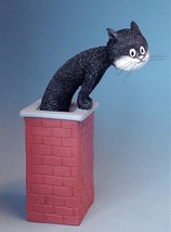 Dubout Cat Statue &quot;Roof Top Fun&quot; Cat Looking Out of Chimney French Art - £34.11 GBP