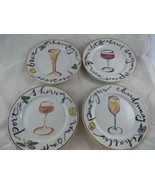 Rosanna 8&quot; Appetizer Salad Dessert Plates 4 Chardonay Sherry Champagne C... - $32.66