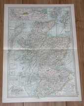 1897 Antique Dated Map Of Scotland Glasgow Edinburgh Orkney Shetland Islands - £17.56 GBP