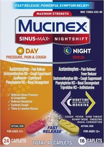 Mucinex Maximum Strength Sinus-Max Pressure, Pain &amp; Cough &amp; Nightshift S... - £24.81 GBP