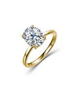 S925 Silver 14K Gold Plated 4.5ct D VVS Oval Moissanite Engagement Ring,... - $130.00