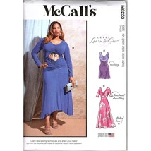 McCall&#39;s M8253 Womens 26W to 32W Learn To Sew Ruched Dress Uncut Sewing ... - £12.35 GBP