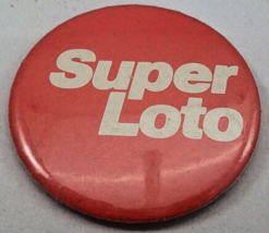 Super Loto Red Pinback 2.5&quot; Vintage Pin Button - £2.29 GBP