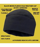 NEW ARMY Fleece Watch Cap Hat BLACK Beanie COLD WEATHER WINTER PT APFU - $347.88 MXN