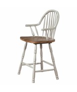 Country Grove 24&quot; Windsor Barstools with Arms in Distressed Gray and Bro... - $1,246.97 CAD