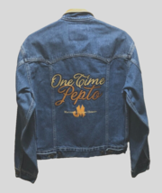 One Time Pepto Matthews Cutting Hng Horses Blue Sewn Men Denim Trucker Jacket S - £85.34 GBP