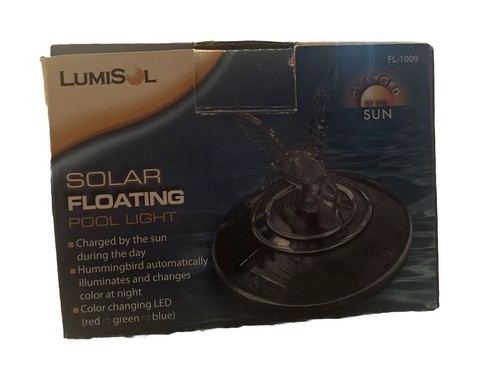 New LumiSol Solar Floating &quot;Hummingbird&quot; Color Changing LED Pool Light F... - $5.86