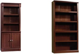 Sauder Palladia Library In Select Cherry Finish With Doors And 5-Shelf B... - £375.06 GBP